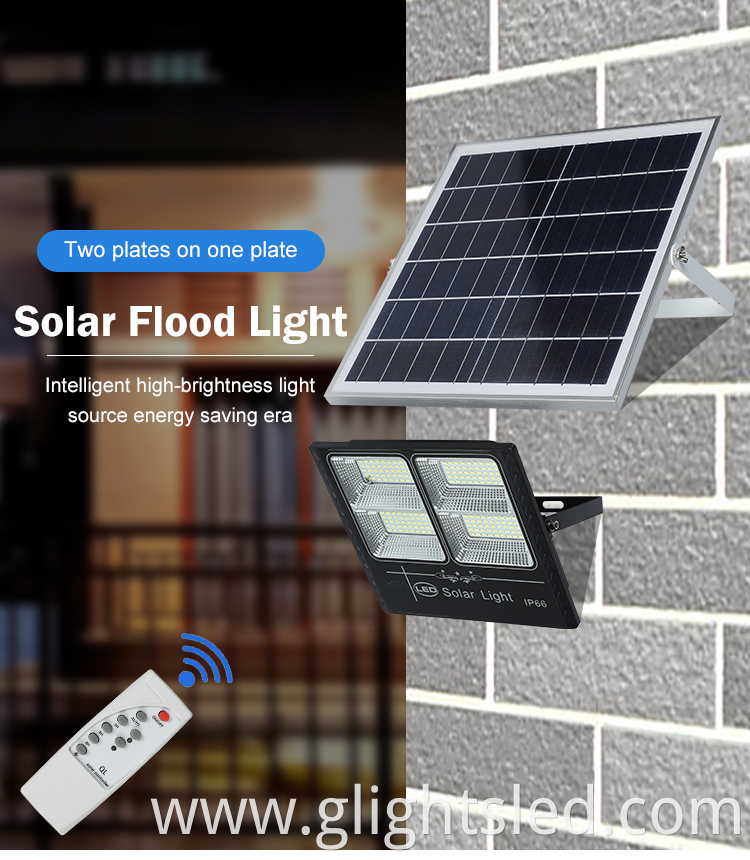 Remote control outdoor ip66 waterproof 50watt 200watt 300watt led solar flood lights